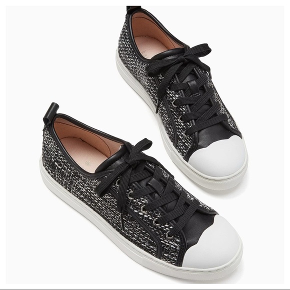 kate spade | Shoes | Kate Spade Avery Tweed Sneakers Black White Nwb |  Poshmark